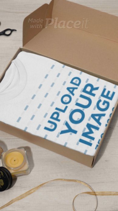 DIY-Themed Video Featuring a Gildan Round-Neck T-Shirt Inside a Gift Box