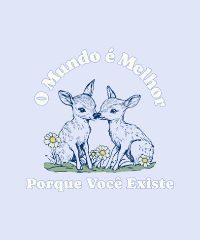 T-Shirt Design Creator Featuring Cute Animal Graphics and a Mental Health-Themed Quote