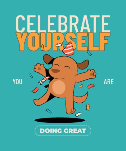 Illustrated T-Shirt Design Generator With a Cheerful Mental Health Quote