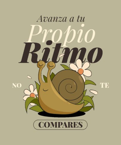 Quote T-Shirt Design Creator With a Snail Graphic and a Mental Health-Inspired Quote