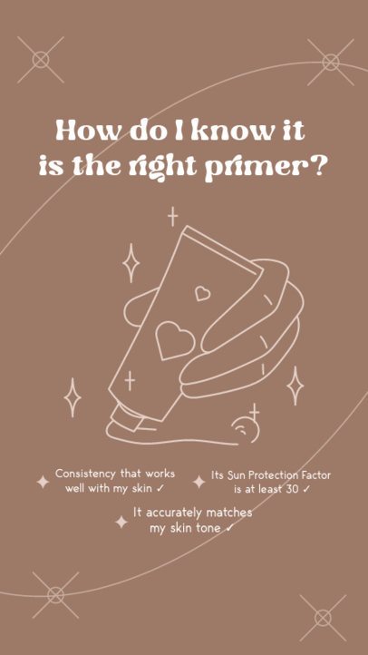 Beauty Instagram Story Template With a Mocha Aesthetic Featuring Skincare Tips