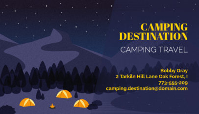 Travel Agency Business Card Maker with Camping Illustration