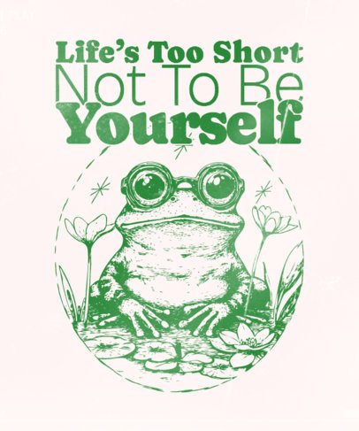 T-Shirt Design Generator Featuring a Frog Graphic and a Motivational Quote 7163a