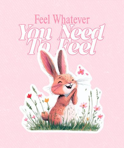 T-Shirt Design Creator Featuring a Mental Health Quote and a Bunny Graphic