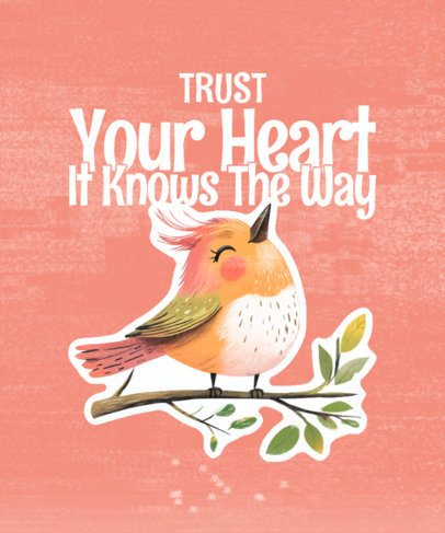 Hopecore-Themed T-Shirt Design Maker Featuring a Bird Graphic and a Quote 7163i