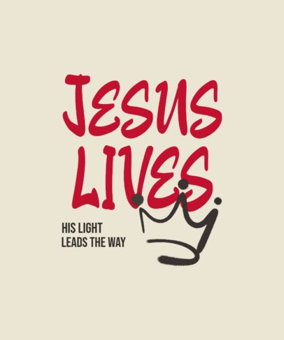 Faithful T-Shirt Design Creator Featuring a Jesus Quote and a Crown Graphic 7170