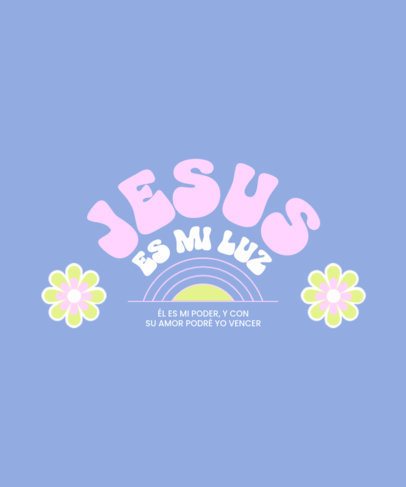 T-Shirt Design Maker With a Colorful Layout and a Jesus-Themed Quote 7170