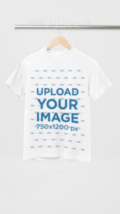 Comfort Colors Video Featuring a Round-Neck Tee Placed on a Hanger 9043v