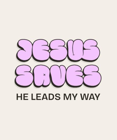Typography T-Shirt Design Template With Bold Fonts and a Jesus-Themed Phrase 7172j