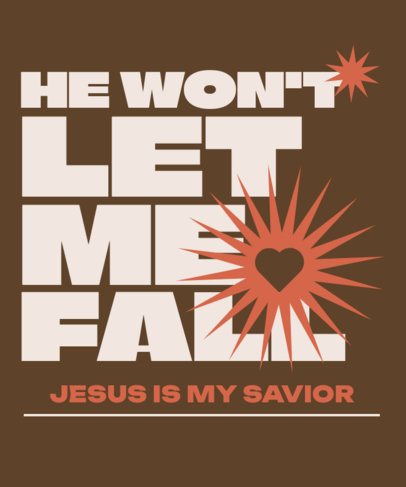 T-Shirt Design Maker Featuring a Jesus Is My Savior Quote and a Heart Icon 7171a