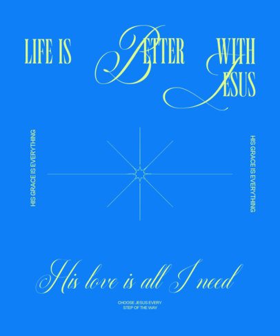 T-Shirt Design Template Featuring a Jesus Grace-Themed Phrase 7171c