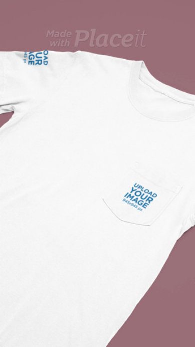 Video of a Pocket Tee by Comfort Colors Lying on a Customizable Background