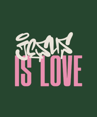 Colorful T-Shirt Design Creator Featuring a Christian-Themed Phrase 7171g