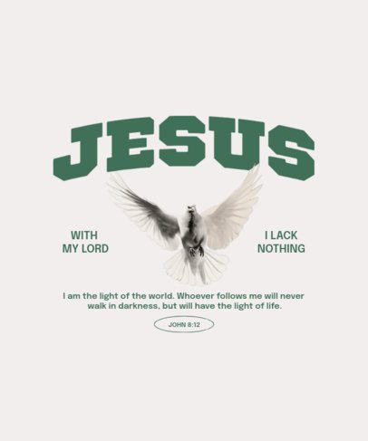 Online T-Shirt Design Generator With a Dove Graphic and a Gospel Message 7172n