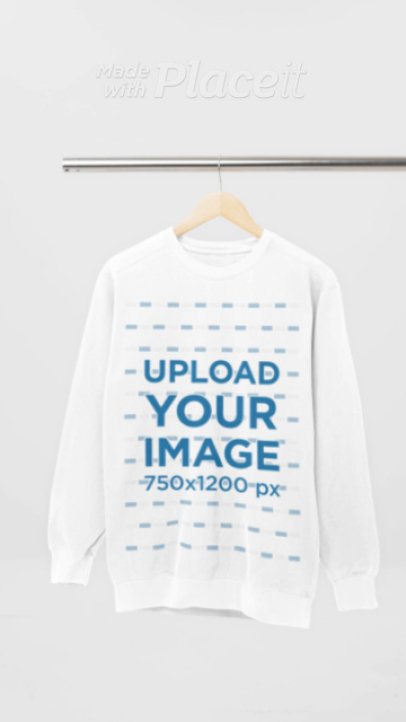 Comfort Colors Video Featuring a Crewneck Sweatshirt Placed on a Wooden Hanger 9040v