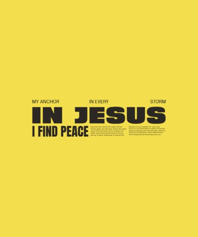 T-Shirt Design Template With Bold Fonts and a Jesus-Themed Quote 7172e