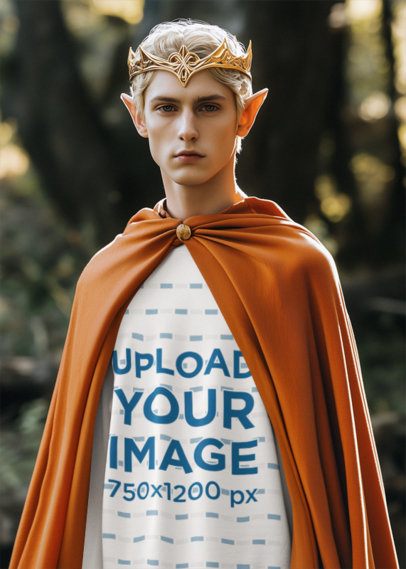 Sweatshirt Mockup of an AI-Generated Man Inspired by an Elf From an Epic Adventure Trilogy