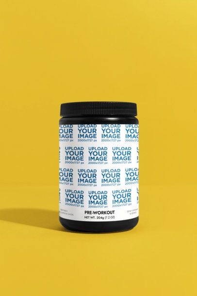 Pre-Workout Fruit Punch Supplement Mockup Featuring a Solid-Color Background m53505