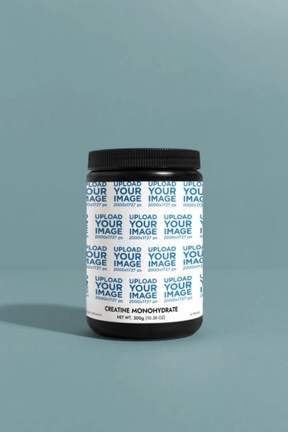 Creatine Monohydrate Supplement Mockup Featuring a Customizable Backdrop