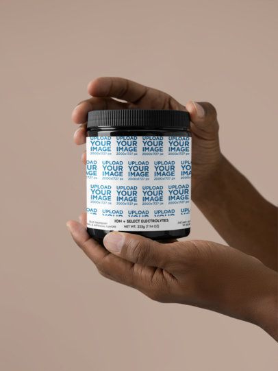 ION + Select Electrolyte Supplement Mockup Featuring a Pair of Hands Trying to Open the Lid
