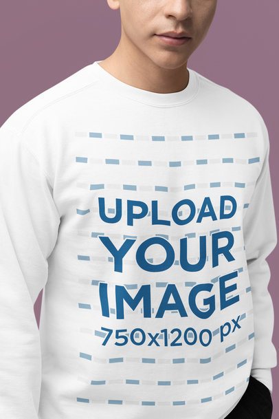 Comfort Colors Mockup Featuring a Man With a Cropped-Face Wearing a Sweatshirt