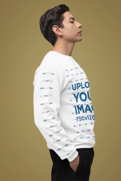 Comfort Colors Sweatshirt Mockup of a Man Standing in a Profile Position