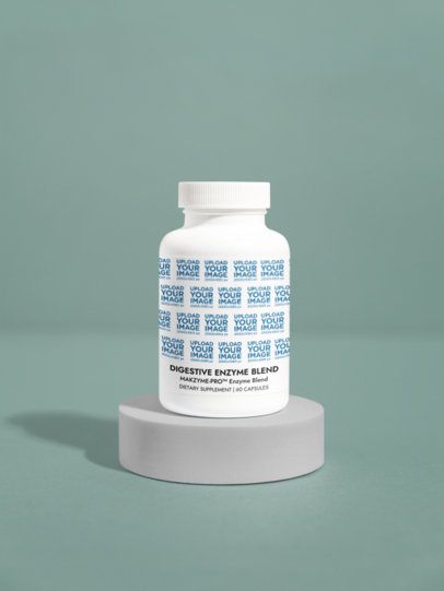 Digestive Enzyme Blend Supplement Mockup Featuring a Colorful Backdrop m53541