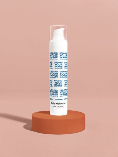 Plastic Bottle Mockup Featuring a Daily Moisturizer Placed on a Colorful Surface m53619
