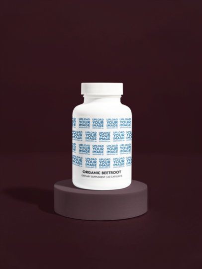 Beetroot Supplement Mockup Featuring a Customizable Colorful Background m53550