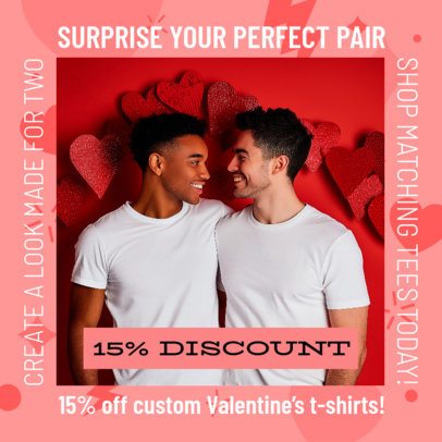 Instagram Post Creator Featuring a Valentine's Day Promo for a Fashion Store 7153b