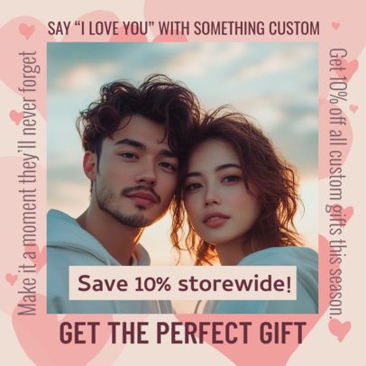 Promotional Instagram Post Template for a Gift Shop With a Valentine's Day Theme 7153d