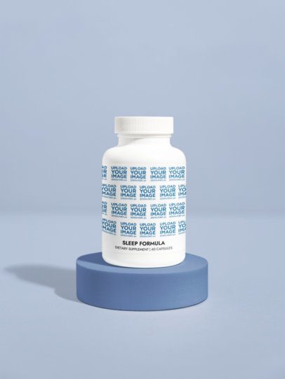 Sleep Supplement Mockup Featuring a Customizable Backdrop m53556