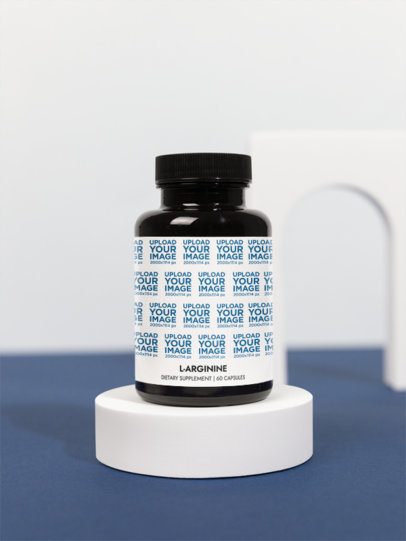 L-Arginine Supplement Mockup Featuring a Minimalist Setting m53522