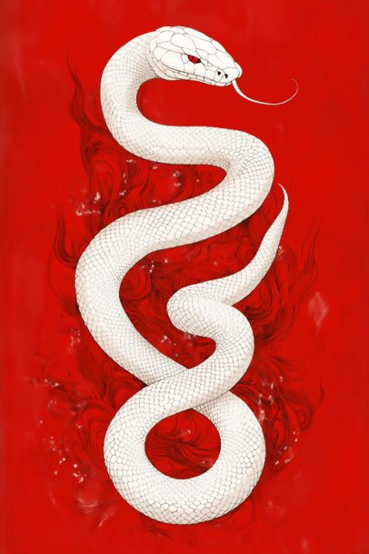Art Print Creator Featuring an AI-Generated Snake for Chinese New Year 