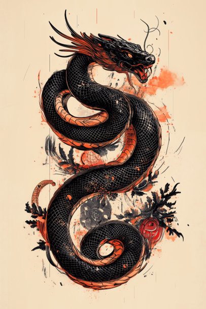Cultural Themed-Poster Design Generator With a Dragon-Inspired Snake for Chinese New Year