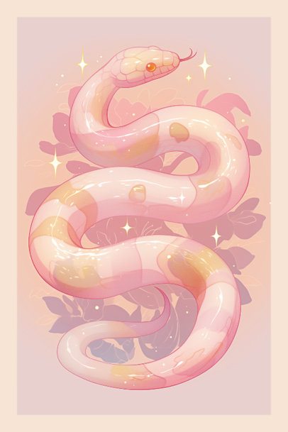 Poster Design Maker With a Chinese New Year Theme and a Colorful Snake Graphic 