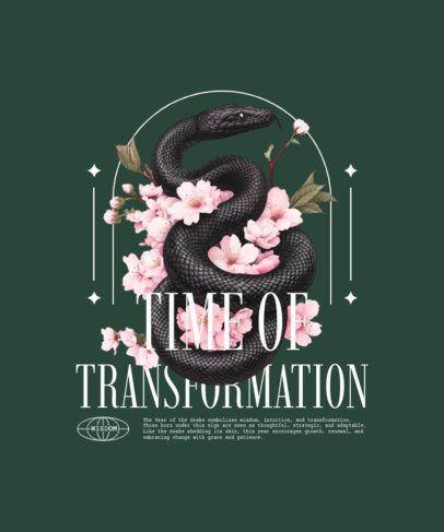 T-Shirt Design Generator With a Year of the Snake-Themed Quote