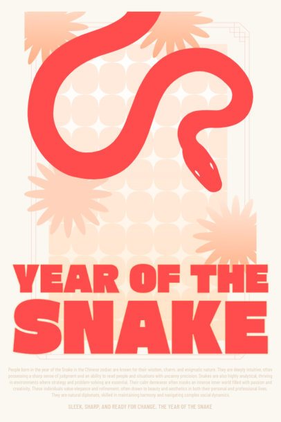 Poster Design Maker Featuring a Snake Chinese New Year Theme