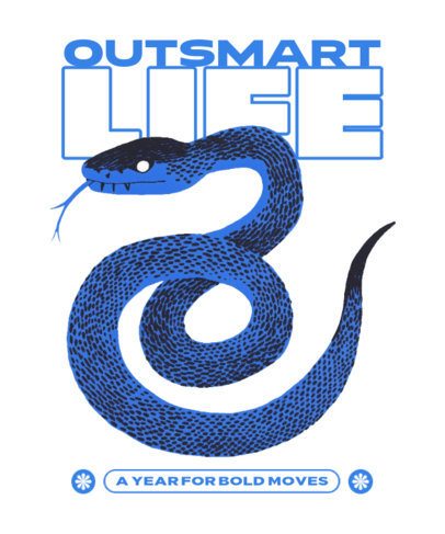 T-Shirt Design Template Featuring a Snake Theme for Chinese New Year