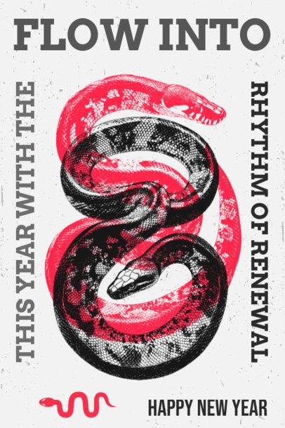 Poster Design Maker With a Snake-Themed Graphic and a Chinese New Year Quote
