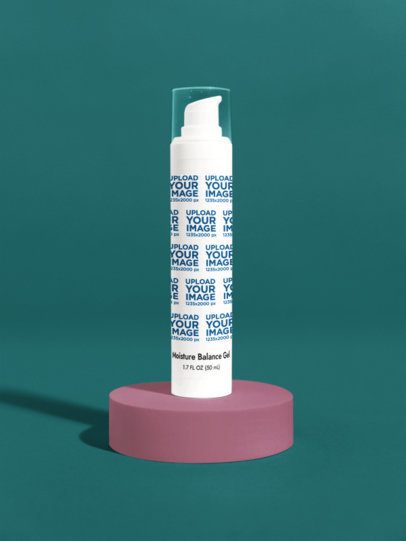 Moisture Balance Gel Mockup Featuring a Customizable Base and a Colorful Background m53623