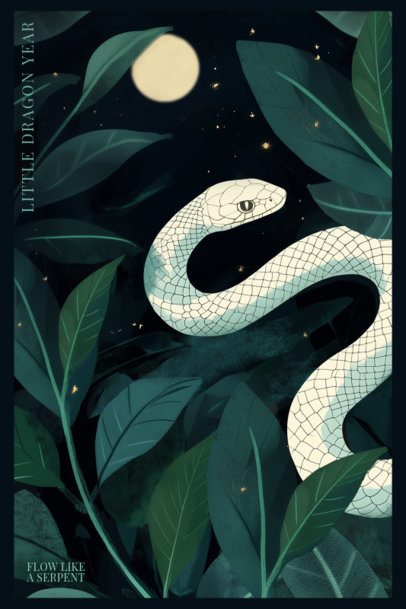 Poster Design Generator With a Flow Like a Serpent Quote for Chinese New Year