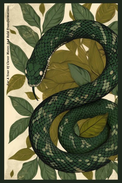 Poster Design Template With an AI-Generated Serpent and a Chinese New Year Theme