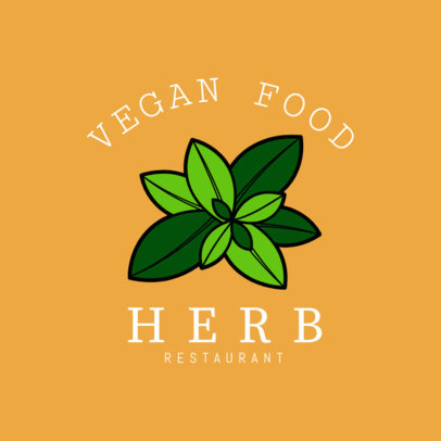 Restaurant Logo Maker for Vegan Restaurants with Plant Icon 
