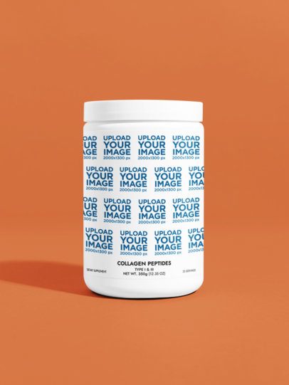 Collagen Peptides Type I & III Supplement Mockup Featuring a Customizable Background m53590