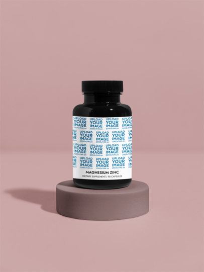 Magnesium Zinc Supplement Mockup Featuring a Customizable Background m53517