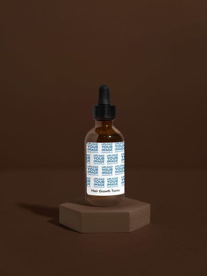 Hair Growth Tonic Mockup Featuring a Solid Color Base and Background m53593