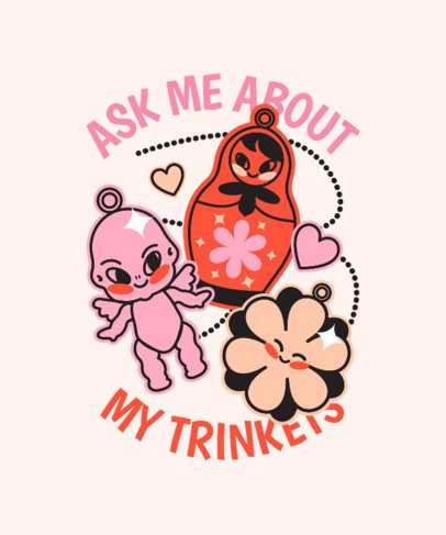 Trinket-Themed T-Shirt Design Maker With Cute Object Graphics