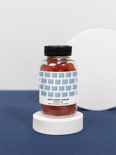 Apple Cider Vinegar Gummies Mockup Featuring Multiple Fruits-Flavored Gummies m53576