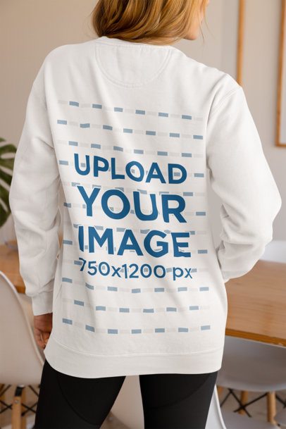 Comfort Colors Sweatshirt Mockup of the Back-View of a Woman in a Homemade Feel Set m53771